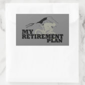 Radfahren ist mein Rentenplan Rechteckiger Aufkleber (Tasche)