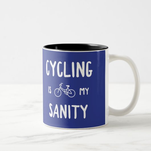 Radfahren ist meine Sanität Zweifarbige Tasse (Rechts)