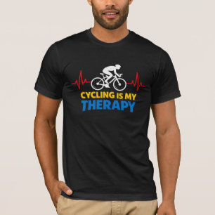 Radfahren ist meine Therapie Fetter Radfahrer Herz T-Shirt