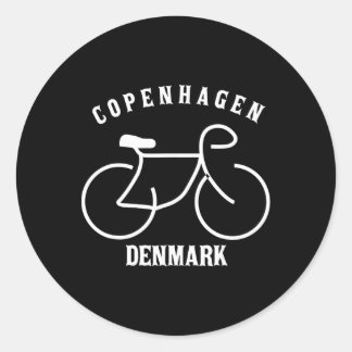 Radfahren Kopenhagen Dänemark Grafik Runder Aufkleber