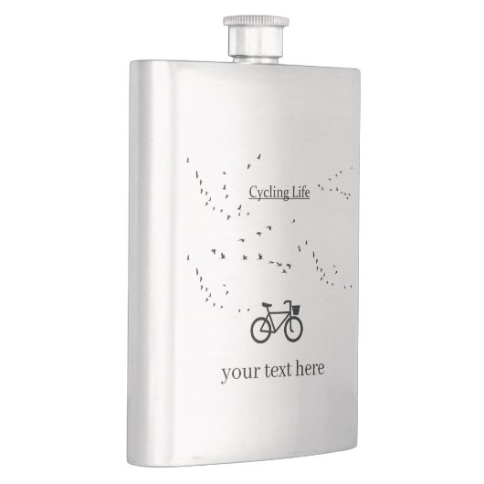 Radfahren Leben, frei als Vogel anpassbar Flachmann (Rechts)