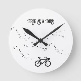 Radfahren Leben, frei als Vogel anpassbar Runde Wanduhr