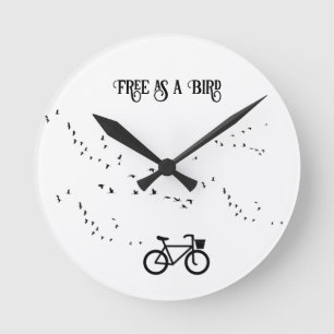 Radfahren Leben, frei als Vogel anpassbar Runde Wanduhr