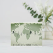 Radfahren Leben, Weltreisende Postkarte (Stehend Vorderseite)