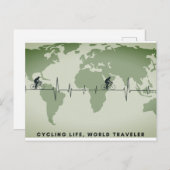 Radfahren Leben, Weltreisende Postkarte (Vorne/Hinten)