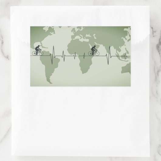 Radfahren Leben, Weltreisende Rechteckiger Aufkleber (Tasche)