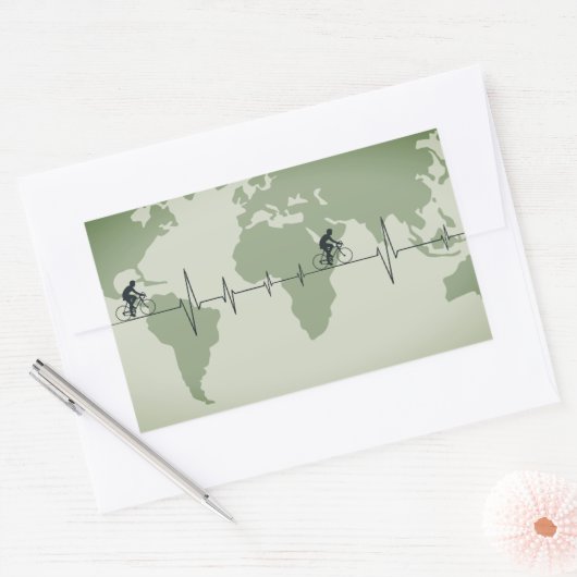 Radfahren Leben, Weltreisende Rechteckiger Aufkleber (Umschlag)