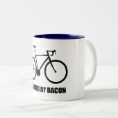 Radfahren mit Bacon Zweifarbige Tasse (VorderseiteRechts)