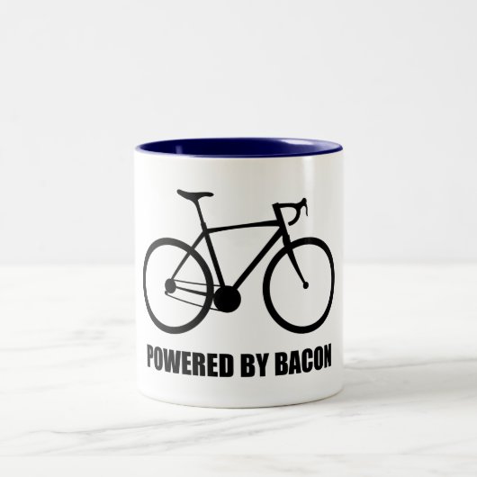 Radfahren mit Bacon Zweifarbige Tasse (Mittel)