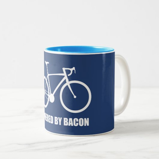 Radfahren mit Bacon Zweifarbige Tasse (VorderseiteRechts)