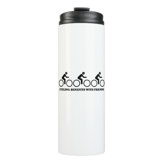 Radfahren mit Freunden hat Vorteile Thermosbecher (Vorderseite)