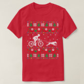 Radfahren mit Hunden Ugly Christmas Sweater Xm T-Shirt (Design vorne)