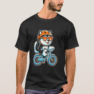 Radfahren mit Husky-Hund auf dem Fahrrad T-Shirt