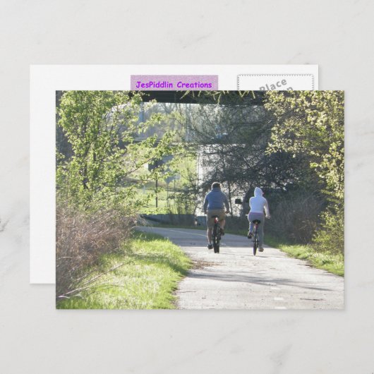 Radfahren mit Postkarte (Vorne/Hinten)