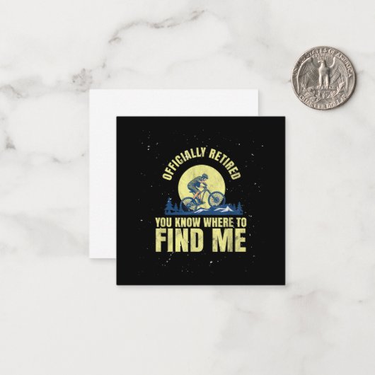 Radfahren Mountainbiken Ruhestand Mitteilungskarte (Vorderseite/Rückseite Beispiel)