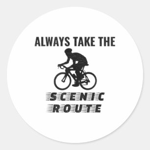 Radfahren nimmt immer die landschaftlich reizvolle runder aufkleber