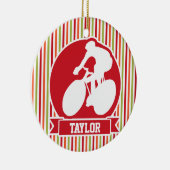 Radfahren, Radfahren; Rot, orange grüne Streifen Keramikornament (Rechts)