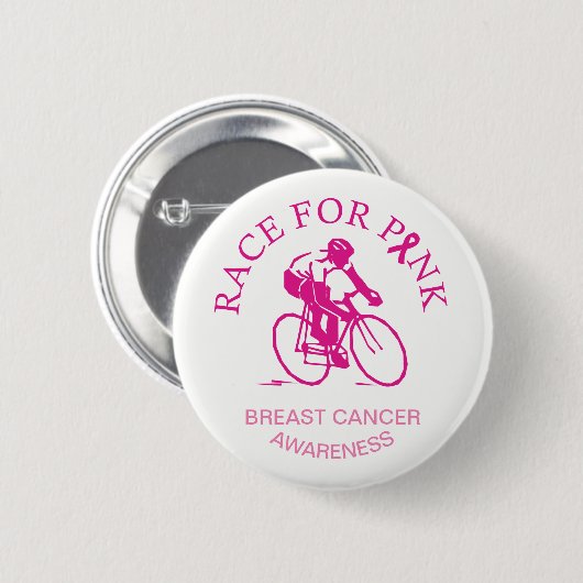 Radfahren-Rennen für Brustkrebs-Bewusstseins-Knopf Button (Vorne & Hinten)