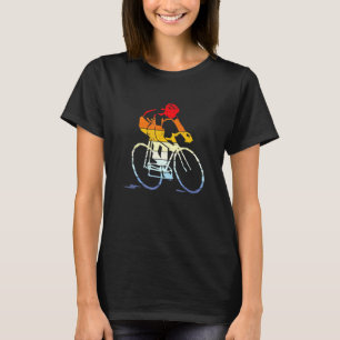 Radfahren Retro Sonnenuntergang Vintage Stil Straß T-Shirt