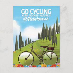 Radfahren Sie "Besuchen Sie die Wildnis der Mutter Postkarte
