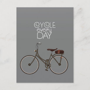 Radfahren Sie jeden Tag. Postkarte