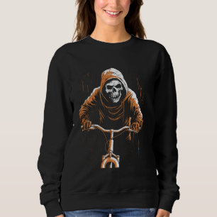 Radfahren Skull Grim Sensenmann Fahrrad Spooky Hal Sweatshirt