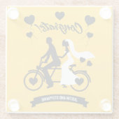 Radfahren Tandem Romantische Hochzeit und Verlobun Glasuntersetzer (Rückseite)