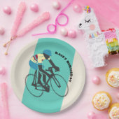 Radfahren (Türkis) Pappteller (Party)