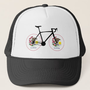 Radfahren unter der Flagge von Illinois Truckerkappe