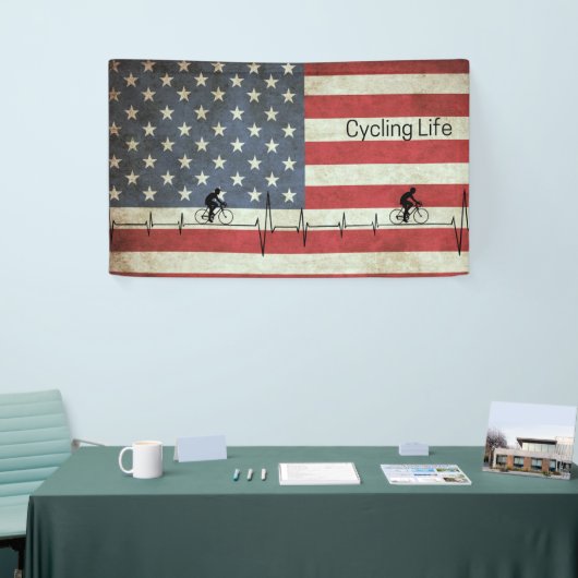 Radfahren, US Flagge Banner (Messeveranstaltung)