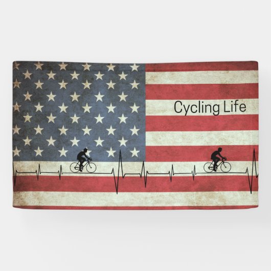 Radfahren, US Flagge Banner (Horizontal)