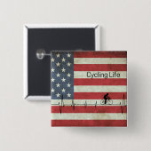 Radfahren, US Flagge Button (Vorne & Hinten)