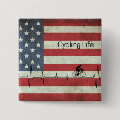 Radfahren, US Flagge Button (Vorderseite)