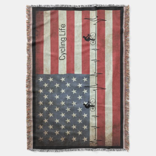 Radfahren, US Flagge Decke (Vorderseite Vertikal)