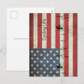 Radfahren, US Flagge Feiertagspostkarte (Vorne/Hinten)