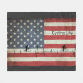 Radfahren, US Flagge Fleecedecke (Vorderseite (Horizontal))