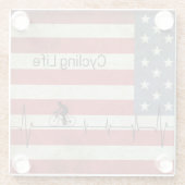 Radfahren, US Flagge Glasuntersetzer (Rückseite)