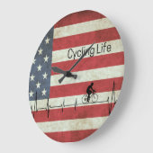 Radfahren, US Flagge Große Wanduhr (Winkel)