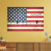 Radfahren, US Flagge Leinwanddruck (Insitu (Wohnzimmer))