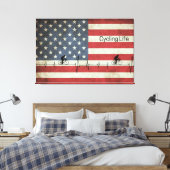 Radfahren, US Flagge Leinwanddruck (Insitu (Schlafzimmer))