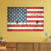 Radfahren, US Flagge Leinwanddruck (Insitu (Wohnzimmer))