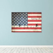 Radfahren, US Flagge Leinwanddruck (Insitu (Holzboden))
