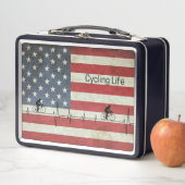 Radfahren, US Flagge Metall Brotdose (Beispiel)