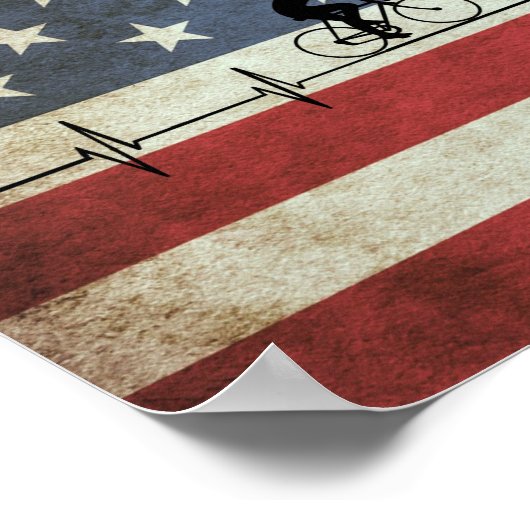 Radfahren, US Flagge Poster (Ecke)