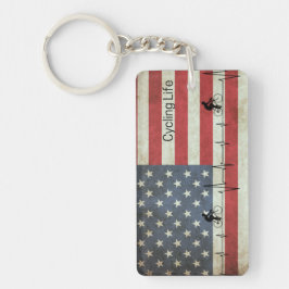 Radfahren, US Flagge Schlüsselanhänger