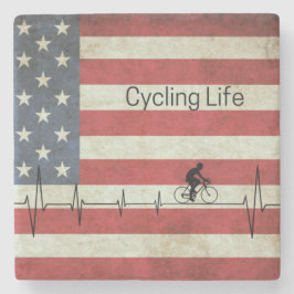 Radfahren, US Flagge Steinuntersetzer