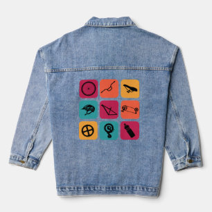 Radfahren vintage Fahrradteile Radfahrer Jeansjacke