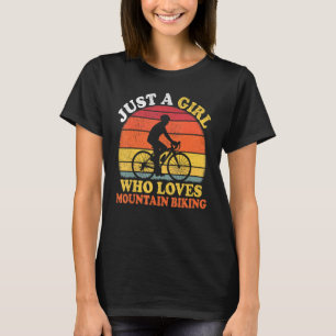 Radfahren Vintage Retro nur ein Mädchen, das Liebe T-Shirt