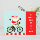 Radfahren von Weihnachtskarten Feiertagskarte (Stehend Vorderseite)