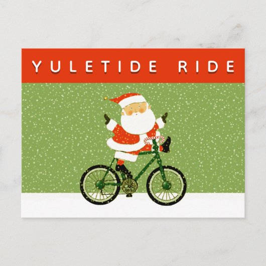 Radfahren Weihnachtsfeiertag Postkarte (Vorderseite)